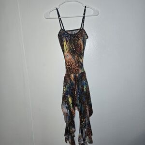 Weissman Adult Small Lyrical Dance Costume Animal Print Rhinestones